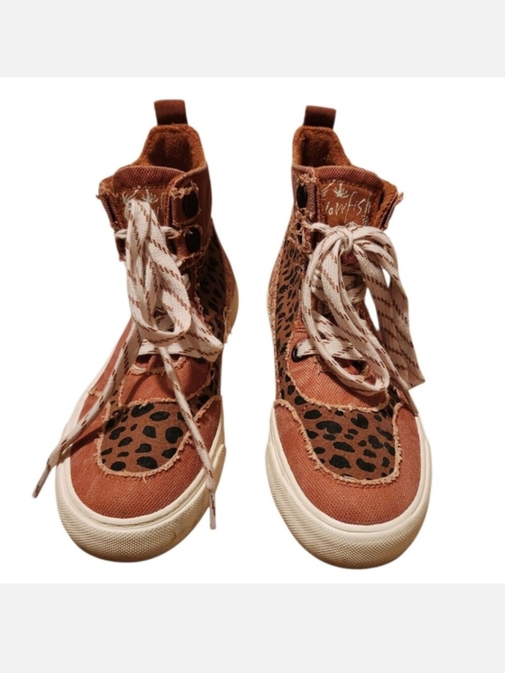 Womenโs Size 6.5 Blowfish Malibu Upland Animal Print High-Top Sneakers